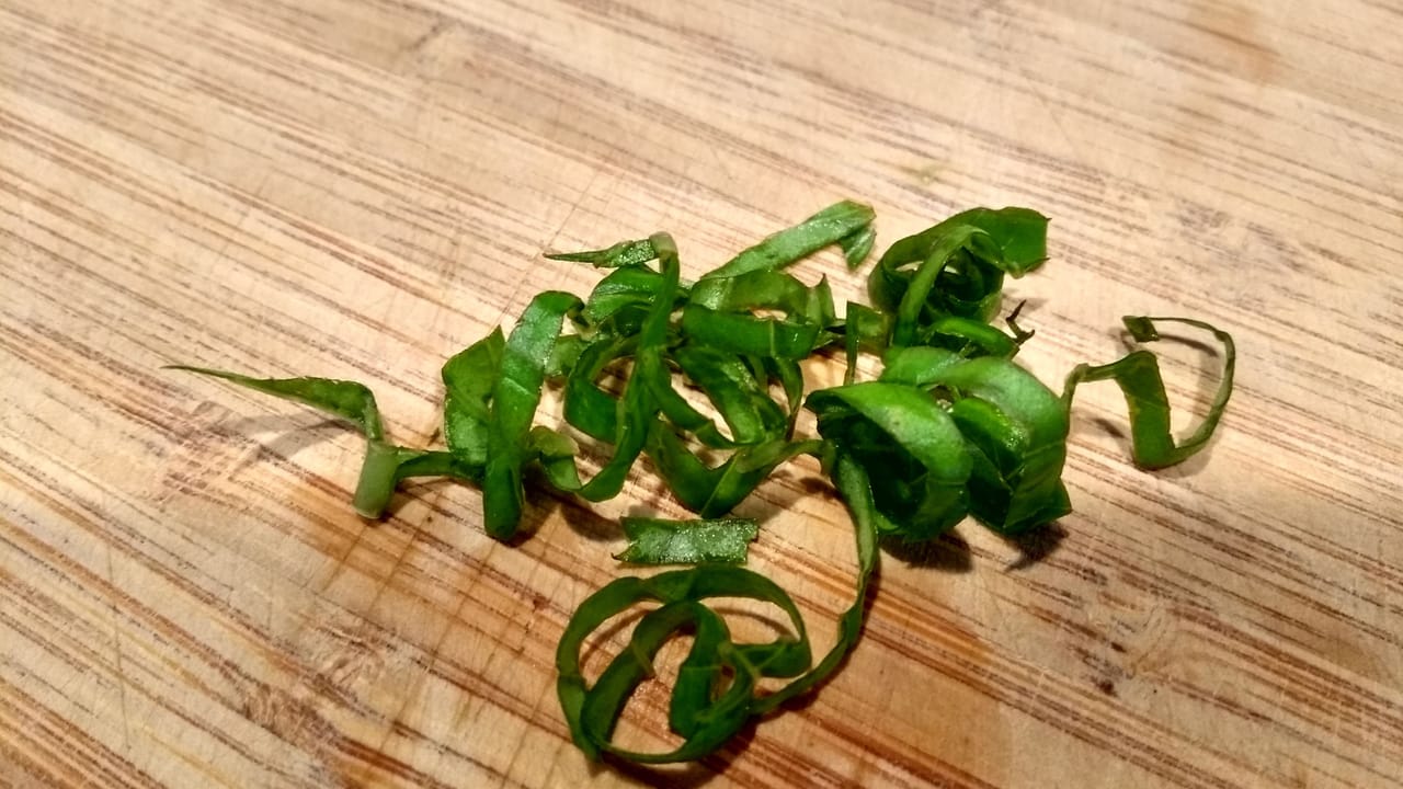 Chiffonade of Basil and Greens