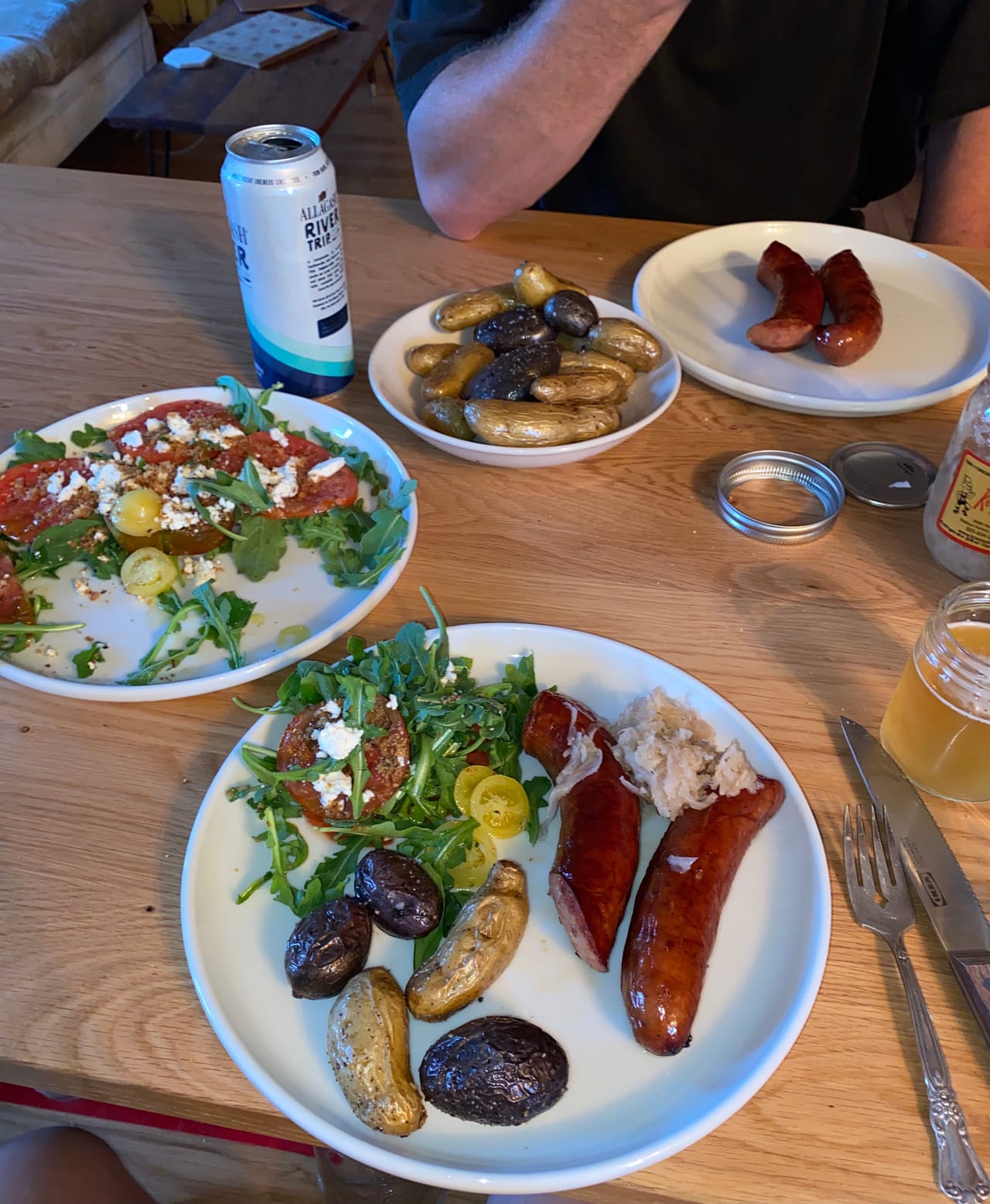 Kielbasa served with sauerkraut